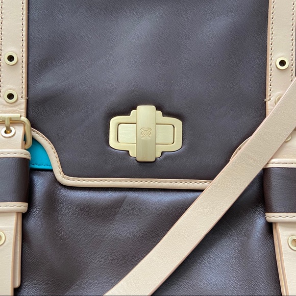 Navyboot | Leather Satchel with Turquoise Accent - Picture 9 of 16